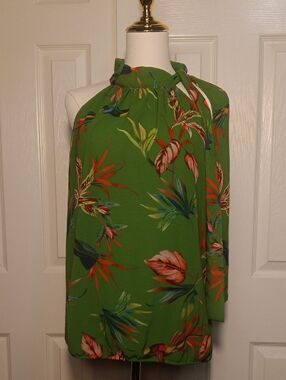 Sweet Pea Green Floral Halter-Neck Blouse